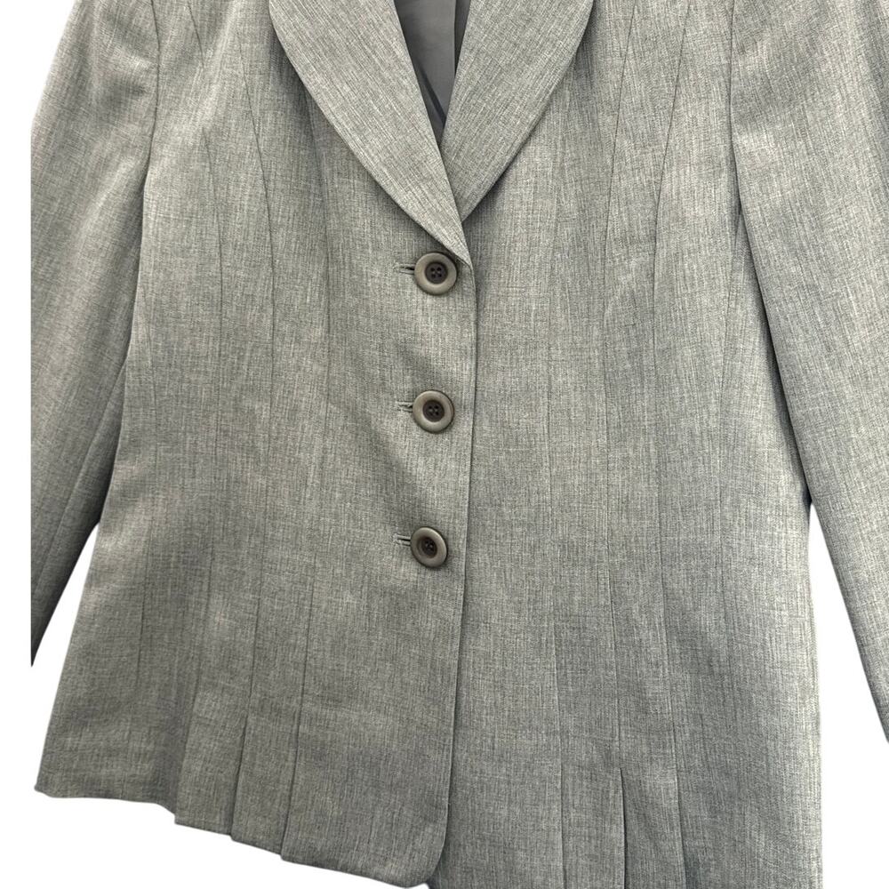 Le Suit Petite Sage Green 3 Button Pleated Suit Jacket Blazer Women 8P - Picture 3 of 8